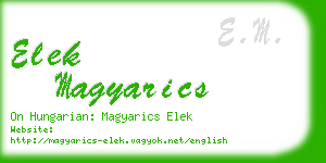 elek magyarics business card